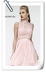 Blush Sherri Hill 21184 High Neck Lace Embellished Open Back Homecoming Dress