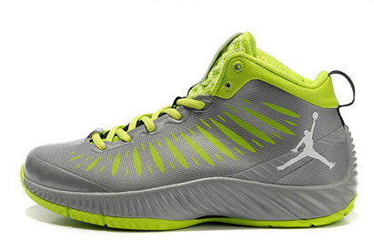 Wolf Grey and Electric Green Nike Jordan Super Fly Olympic Shoes 2012 