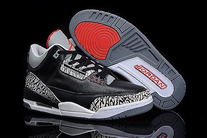 Men Air Jordan Retro 3 Countdown Pack Sport Shoes Sale - Black/Grey Cement/Varsity Red 
