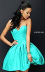 2016 Emerald Taffeta Sherri Hill 50501 Strapless A-Line Party Dress Discount