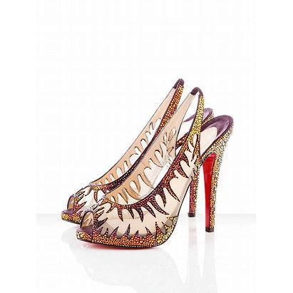 Christian Louboutin Maralena 140mm Volcano Crystal Covered Slingbacks