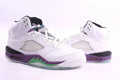 nike air jordan shoe 5 white and purple