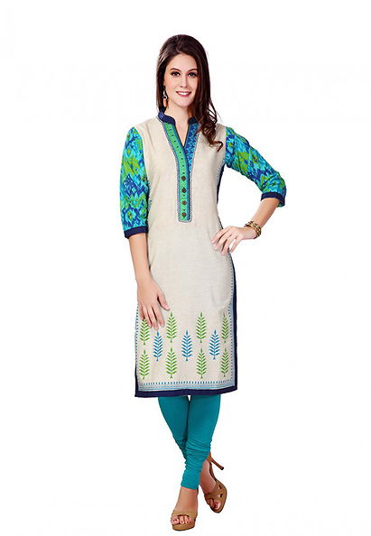 Cream Color Fashion Designer Kurti Designs