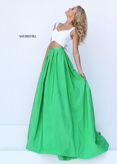 Long Sherri Hill 50458 Vibrant 2 Pc Taffeta Evening Dresses Sale
