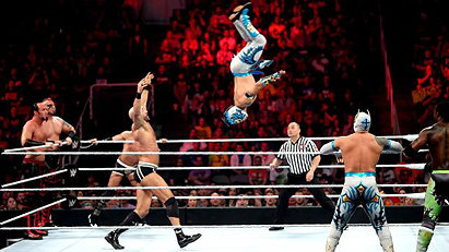 Big E & Kofi Kingston & Lucha Dragons vs. Cesaro & Kidd & The Ascension (WWE, Raw 03/30/15)