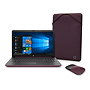 HP 15.6 Laptop Bundle, AMD A4-9125, 4GB SDRAM, 500GB HDD, Wireless Mouse, Sleeve, Berry Mauve, 15-db0094wm
