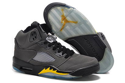 PE Oregon Ducks Away Nike Jordan Retro 5 Black Yellow Grey Men Size Sports Shoes