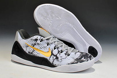 Men Size Kobe 9 IX EM Low-Top Training Sneakers White/Gold/Black