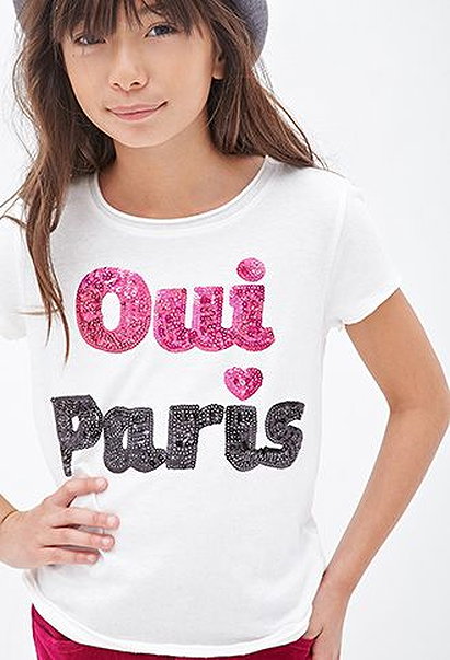 Oui Paris Sequined Tee Shirt (Kids) | FOREVER21 girls - 2000138336