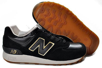 Mens new balance M576XIV Road to London leather Black Golden Sneakers