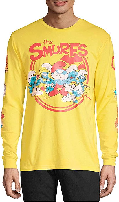 The Smurfs Men's Peyo Retro Style Long Sleeve Tee T-Shirt