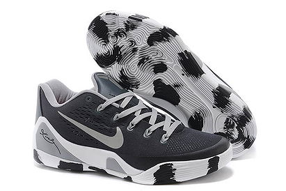 Brand Nike Air Zoom Kobe 9 Low EM Ash Grey White Black Mens Sports Training Shoe