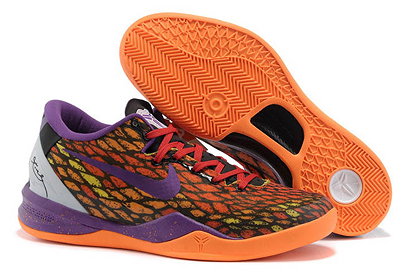 Zoom Kobe 8 Orange and Purple & White Bryant Sports Sneakers