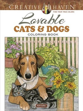 Lovable Cats and Dogs Adult Coloring Book by  Ruth Soffer