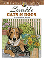 Lovable Cats and Dogs Adult Coloring Book by  Ruth Soffer
