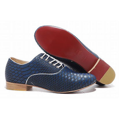 Blue Python Christian Louboutin Alfredo Mens Flat Red Sole Shoes
