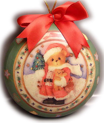 Cherished Teddies - Ornament (Bear holding tree and smaller bear)