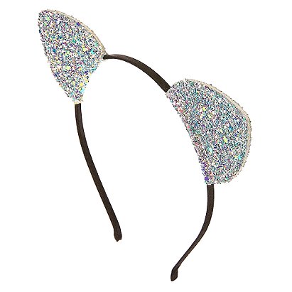 Silver Sequin Cat Ears Headband