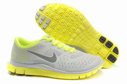 Womens Nike Free 4.0 V2 Wolf GreyYellow-Volt Shoes