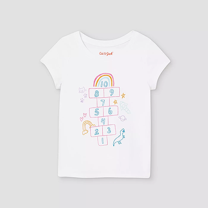 Toddler Girls' Hopscotch Short Sleeve Graphic T-Shirt - Cat & Jack™ White