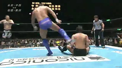 Yuji Nagata & Manabu Nakanishi vs. Kazushi Sakuraba & Katsuyori Shibata (NJPW, Destruction 2013)