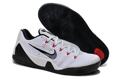 Low-Cut Black White and Varsity Red Colorway Men Size Kobe Bryant Sports Sneakers 9 IX EM