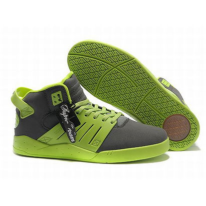 Men Green and Grey High Top Skate Shoes Supra Skytop III