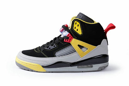 Michael Jordan Spizike Metallic Silver and Black/Chllng Red/Tour Yellow - Men Jordan 3.5 Suede Shoes
