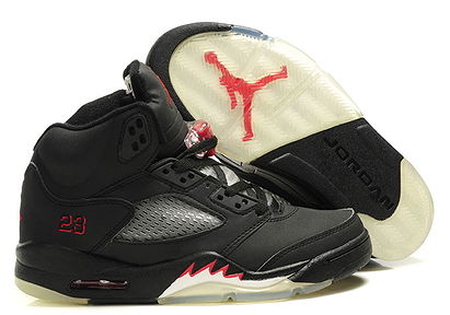 Jordans 5 Black/Varsity Red Nike Womens Size Shoes